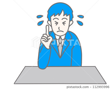 Male businessman in trouble pointing his finger Male businessman in trouble pointing his finger 112993996