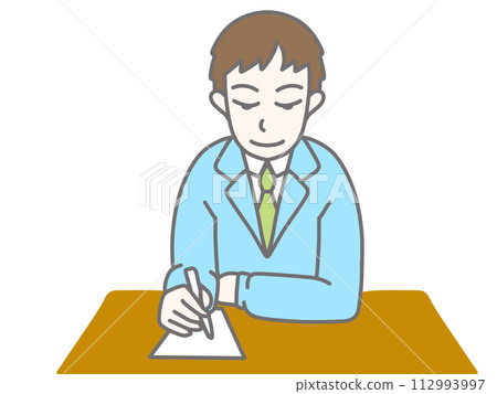 man taking notes man taking notes 112993997