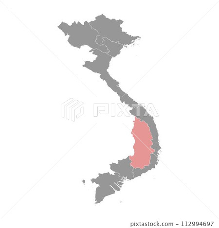Central Highlands region map, administrative division of Vietnam. Vector illustration. Central Highlands region map, administrative division of Vietnam. Vector illustration. 112994697
