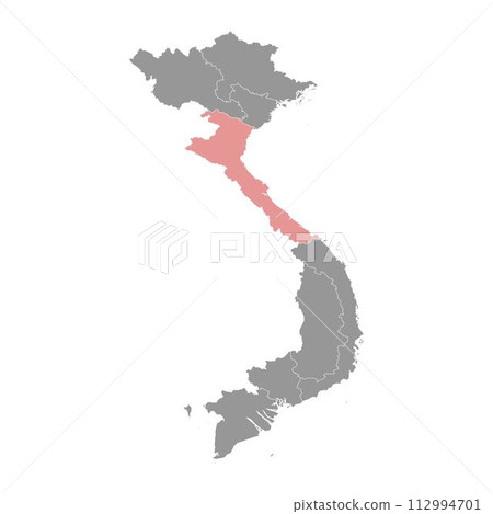 North Central Coast region map, administrative division of Vietnam. Vector illustration. 112994701
