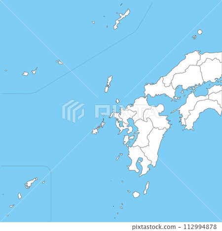 Kyushu-Okinawa region, a simple blank map of the Kyushu-Okinawa region, including prefectural boundaries Kyushu-Okinawa region, a simple blank map of the Kyushu-Okinawa region, including prefectural boundaries 112994878