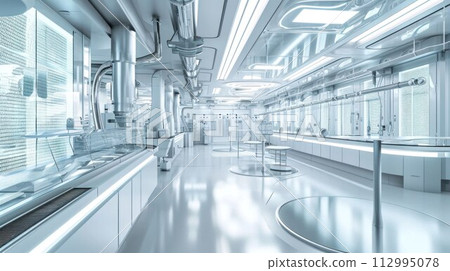 Clean modern white technology laboratory 112995078
