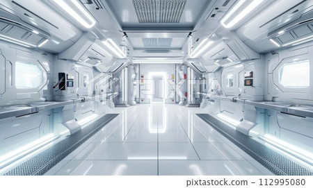 Clean modern white technology laboratory Clean modern white technology laboratory 112995080
