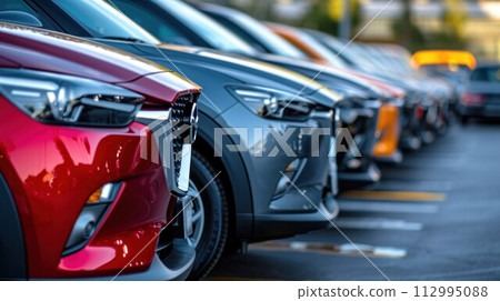 Cars For Sale Stock Lot Row. Car Dealer Inventory 112995088