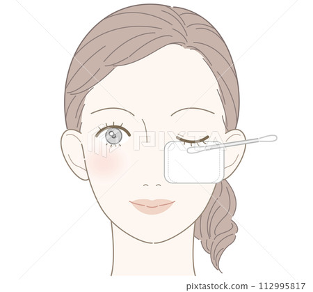 Eyelash care illustration (wink version) Eyelash care illustration (wink version) 112995817