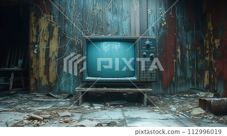 Television Screen's Technical Malfunction Digital Disruption, Generative Ai 112996019