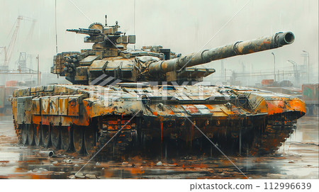 Dominating the Battlefield: Powerful Military Tank Unleashes Armored Fury in Modern Warfare, Generative Ai 112996639