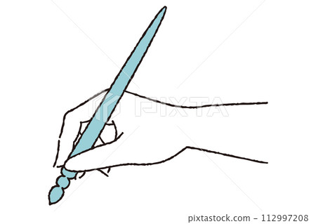 拿著玻璃筆的手 112997208