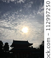 temple roof and sunset 112997250