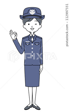 好的標誌航空自衛隊分層軍官(冬季制服)插畫 好的標誌航空自衛隊分層軍官(冬季制服)插畫 112997331