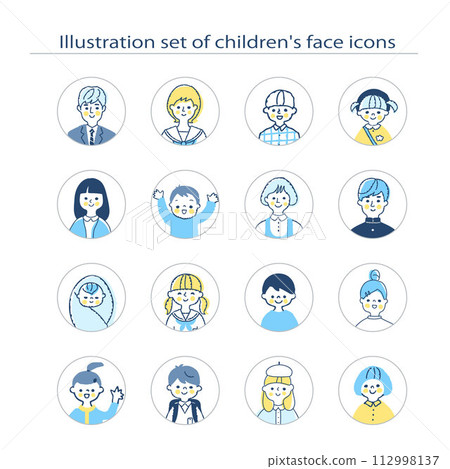 不同年齡的兒童圖示設定上半身 不同年齡的兒童圖示設定上半身 112998137