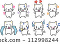 Cat with various emotions 112998244