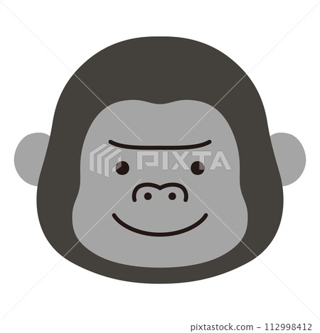 Vector illustration of cute gorilla face. icons, animals Vector illustration of cute gorilla face. icons, animals 112998412