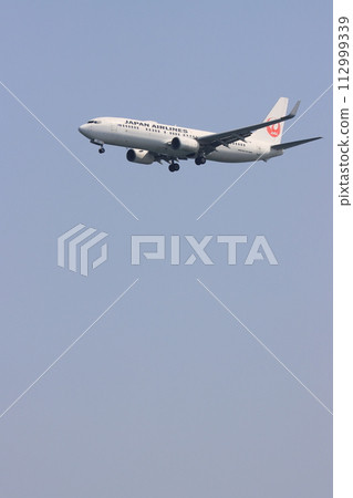 Passenger plane approaching landing 112999339