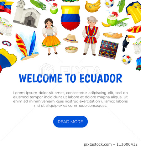 Ecuador National Symbols Banner Design Vector Template Ecuador National Symbols Banner Design Vector Template 113000412