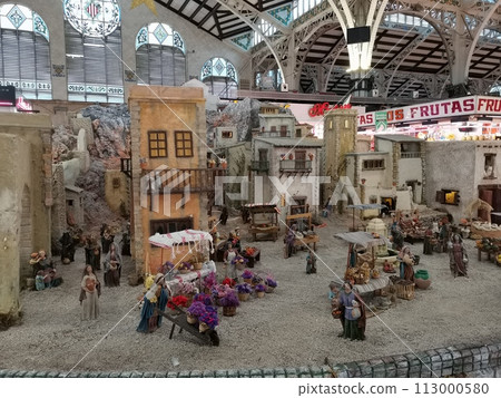 Christmas nativity scene 2022 from the Central Market of Valencia Christmas nativity scene 2022 from the Central Market of Valencia 113000580