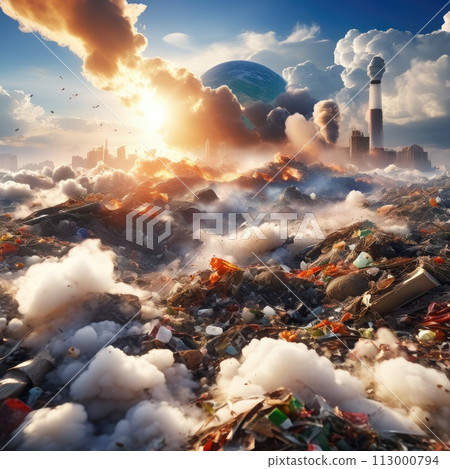 A global catastrophe on a planet plagued by plastic rubbish. 113000794