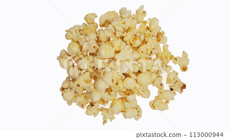 isolated popcorn on white background isolated popcorn on white background 113000944