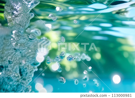 Clear water surface. Environment day, Earth day, World Water Day Concept. Saving water. Environmental protection. Clear water surface. Environment day, Earth day, World Water Day Concept. Saving water. Environmental protection. 113000981