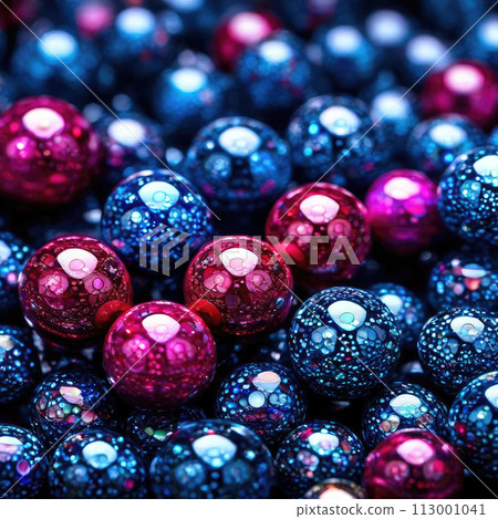 Beautiful shiny blue and purple beads close up. Beautiful shiny blue and purple beads close up. 113001041