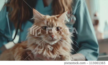 AI-generated content. Doctors Cat Examination 113001365