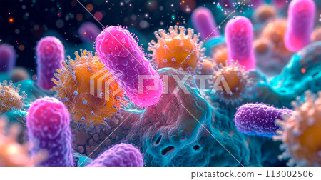 Pharmaceutical drug, medicine in health container. Pharmacy theme, capsule tablets antibiotics - AI generated image 113002506
