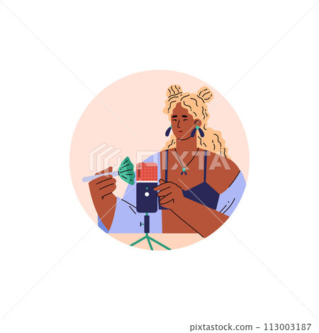 An vector icon for creating content for relaxation ASMR in a flat style 113003187