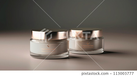 Cosmetic anti-aging cream jar set, advertisement for your product - AI generated image 113003777