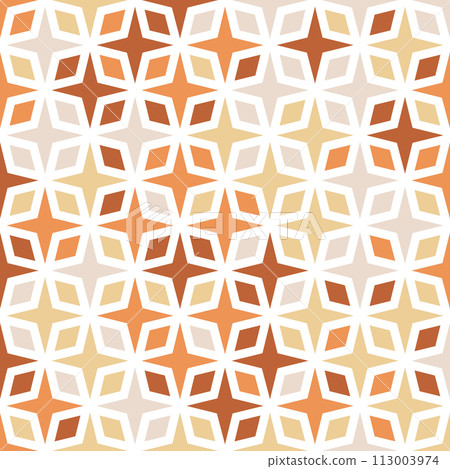 Geometric seamless pattern. A composition of diamond-shaped and stellar elements. Template for creative ideas and design 113003974