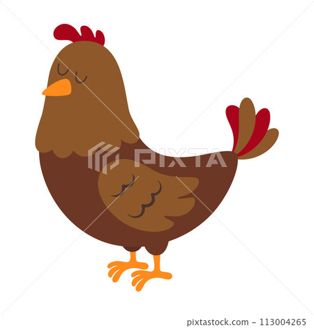 cute cartoon hen isolated cute cartoon hen isolated 113004265