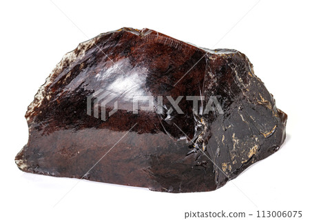 Macro Obsidian mineral stone on white background 113006075