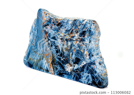 Macro stone Pietersite mineral on white background 113006082