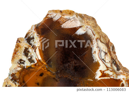 Macro stone Jasper mineral on white background 113006083