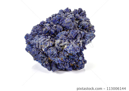 Macro stone mineral Azurite Malachite on a white background Macro stone mineral Azurite Malachite on a white background 113006144