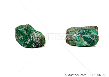 Macro Diopside mineral stone on a white background Macro Diopside mineral stone on a white background 113006186