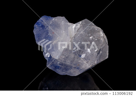 Macro tourmaline mineral stone on black 113006192