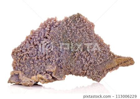 Macro stone cobalt calcite mineral on white background Macro stone cobalt calcite mineral on white background 113006229