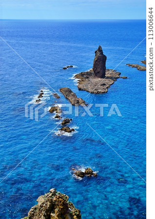 Spectacular view from Cape Kamui, Shakotan Peninsula, Hokkaido in summer 113006644