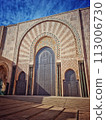 Gate of Mosque Hassan II, Casablanca, Morocco. 113006730