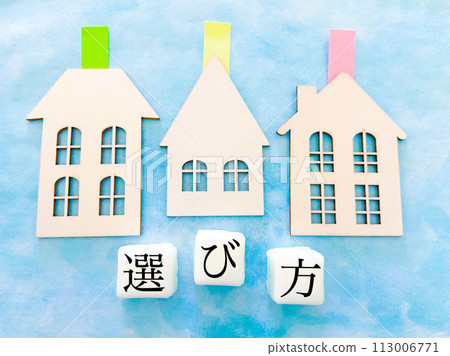 Miniature house and letters on how to choose 113006771