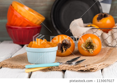 Orange persimmons 113007027