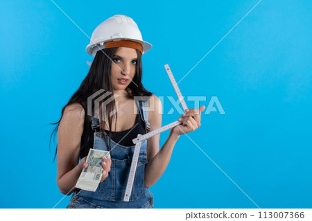 A young construction manager invites you to cooperate on a new housing investment. A young construction manager invites you to cooperate on a new housing investment. 113007366