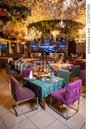 Delectable Turkish Cuisine Served in an Elegant Restaurant Setting 113007666