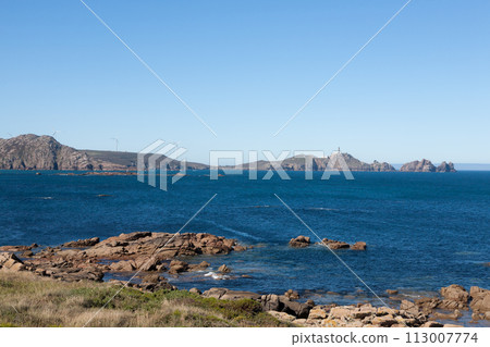 Road to cape Vilan, Galicia, Spain. Spanish coastline Road to cape Vilan, Galicia, Spain. Spanish coastline 113007774