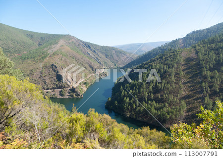 Ribeira Sacra landscape, Galicia, Spain panorama 113007791