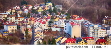 Karlovy Vary aerial panorama view, Czech Republic Karlovy Vary aerial panorama view, Czech Republic 113007942
