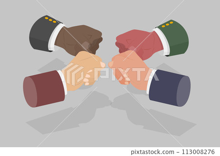 3D Isometric Flat Vector Illustration of Togetherness and Cooperation, Collaboration Teamwork 3D Isometric Flat Vector Illustration of Togetherness and Cooperation, Collaboration Teamwork 113008276