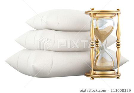 Pillows with sandglass, 3D rendering Pillows with sandglass, 3D rendering 113008359
