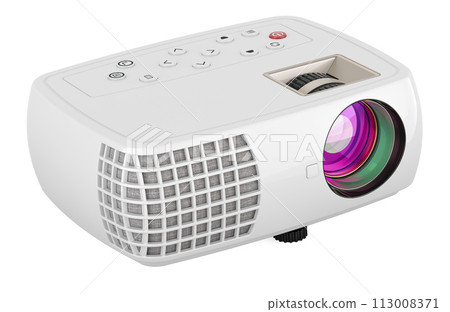 White projector, closeup. 3D rendering 113008371
