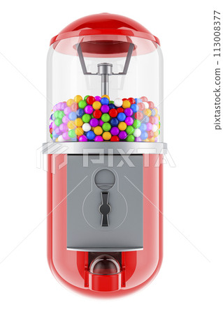 Candy Dispenser, Gumball Machine as medicament capsule, 3D rendering Candy Dispenser, Gumball Machine as medicament capsule, 3D rendering 113008377